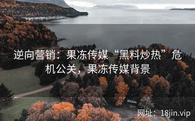 逆向营销：果冻传媒“黑料炒热”危机公关，果冻传媒背景