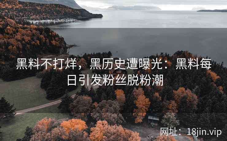 黑料不打烊，黑历史遭曝光：黑料每日引发粉丝脱粉潮
