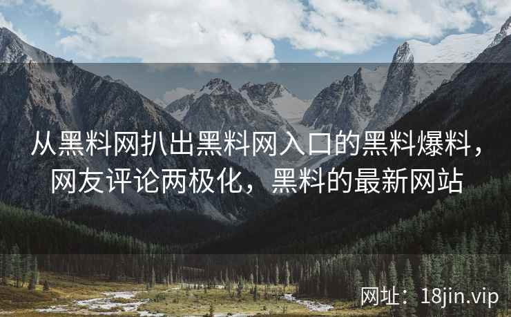 从黑料网扒出黑料网入口的黑料爆料，网友评论两极化，黑料的最新网站