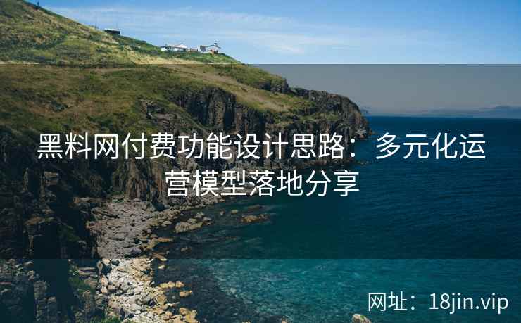 黑料网付费功能设计思路：多元化运营模型落地分享