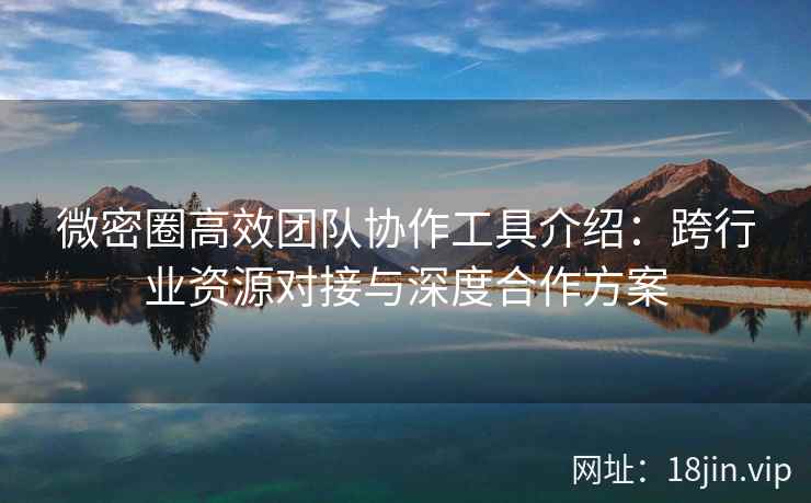 微密圈高效团队协作工具介绍：跨行业资源对接与深度合作方案