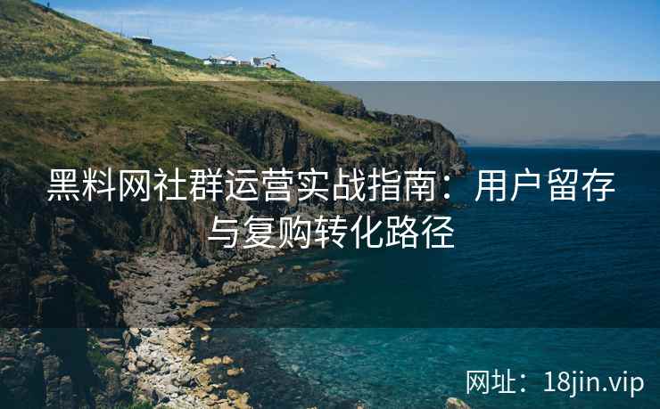 黑料网社群运营实战指南：用户留存与复购转化路径