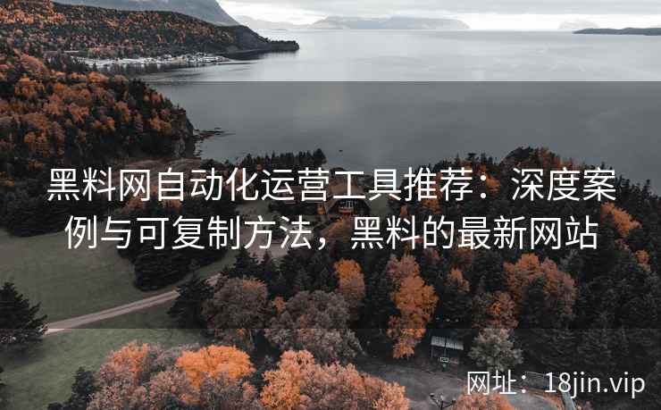 黑料网自动化运营工具推荐：深度案例与可复制方法，黑料的最新网站