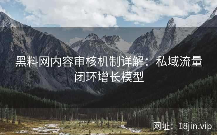 黑料网内容审核机制详解：私域流量闭环增长模型